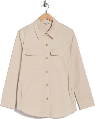 Vince Washed Cotton Blend Shirt Jacket in Cobblestone at Nordstrom Rack, Size X-Small