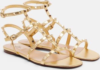 Valentino Garavani Rockstud metallic leather sandals