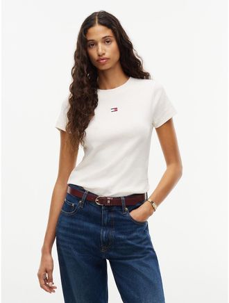 Tommy Hilfiger Womens Mini Flag Logo Favorite T-Shirt - White Heather - XXL