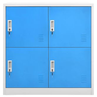 Berkfield Home Locker Cabinet Light Grey & Blue 90x45x92.5 cm Steel