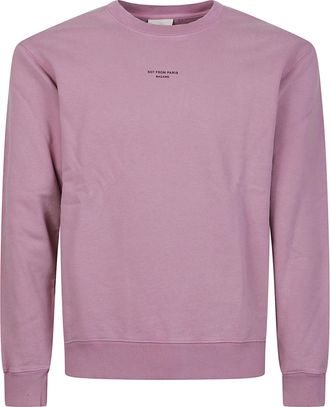Dr&ocirc;le de Monsieur Slogan Embellished Pink Cotton Sweatshirt