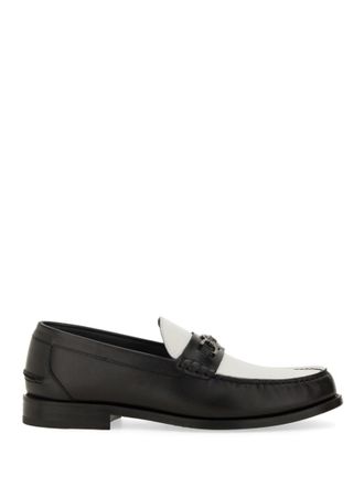 Versace BlackWhite Slip On Loafers