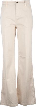 Liu Jo Wijde Broeken - Dames - Wijde Broeken - Beige - W25 - Katoen - Broeken