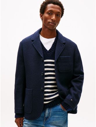 Tommy Hilfiger Mens Wool-Blend Casual Blazer - Navy - XXL