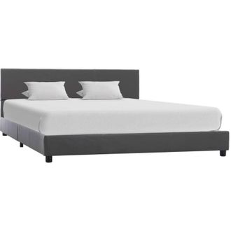 vidaXL Estructura De Cama De Cuero Sint&eacute;tico Gris 160x200 Cm Vidaxl