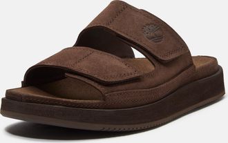 Timberland Mens Casco Cove 2-Strap Sandals in Dark Brown Leather - Size UK 11.5
