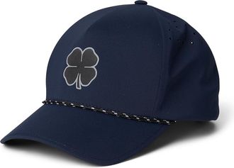 Black Clover Hybrid Luck 3 Adjustable Hat Baseball Caps Navy Hat/Black Clover/Metallic Trim, Polyester/Spandex