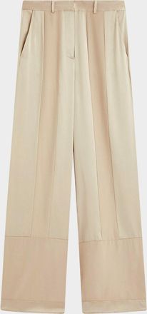 Joseph Corto Wide-Leg Paneled Silk Pants