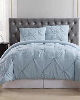 Truly Soft Pleated Light Blue Duvet Set