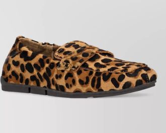 Ash leopard-print calf hair mules
