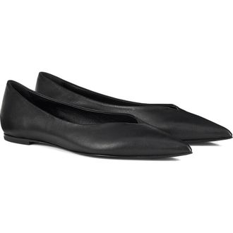 AGL Fergy Pointed Toe Flat in Black Nappa at Nordstrom Rack, Size 12Us / 42Eu