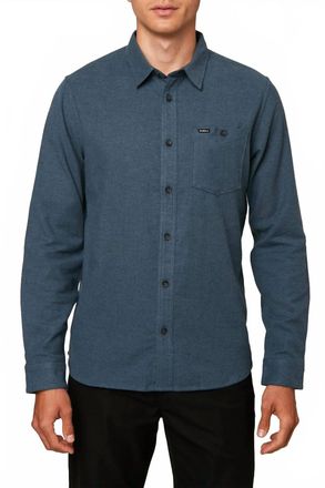 O'Neill Redmond Solid Stretch Flannel Shirt In Cadet Blue