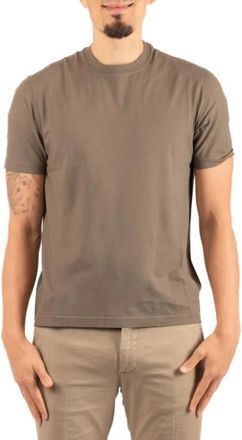 FILIPPO DE LAURENTIIS Crepe Katoenen T-shirt - Heren - T-shirts - Bruin - M - Katoen - Tops