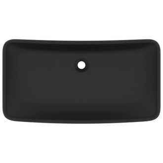 Berkfield Home Luxury Basin Rectangular Matt Black 71x38 cm Ceramic