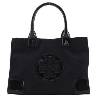 Tory Burch Black Nylon Patent Leather Tote Bag (Pre-Owned)