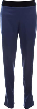 Escada Broek met fluwelen tailleband - Blauw