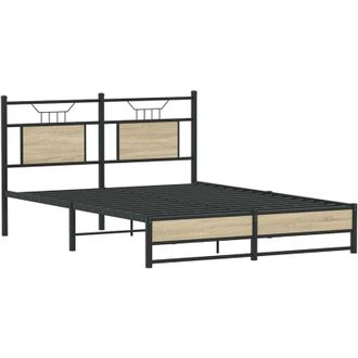 vidaXL Vidaxl - Estructura De Cama Sin Colch&oacute;n Madera Roble Sonoma 150x200 Cm