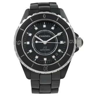 Chanel Pre-owned Chanel J12 Black Diamond Black Dial Unisex Watch H1626