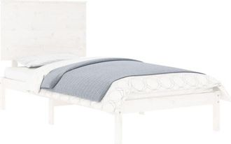 vidaXL Bed Frame without Mattress White 90x190 cm Single Solid Wood vidaXL