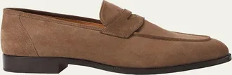 Loro Piana Mens Sergio Walk Suede Penny Loafers