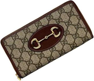 Gucci Pre-owned Long wallet (bi-fold) - Dames - Vintage Accessoires - Bruin - ONE Size - Leer - Vintage