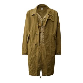 C.P. Company Twill Fishtail Lens Car Coat - Heren - Mantel - Groen - XL - Nylon - Jassen
