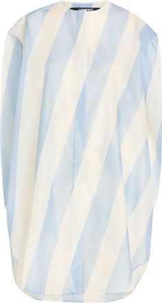 Jacquemus La Robe Berlingot Striped Organza Mini Shirt Dress - White And Blue - 42 (UK14 / L)