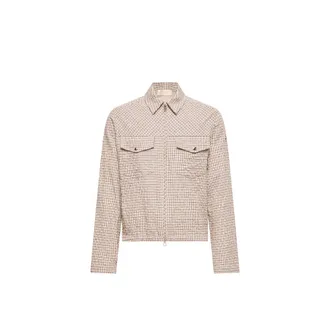 Moncler Moncler Micro Madras Flannel Shirt Jacket, Men, White, Size: Xxl