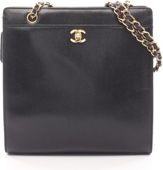 Chanel Black Grained Calfskin Tote Bag (Pre-Owned)