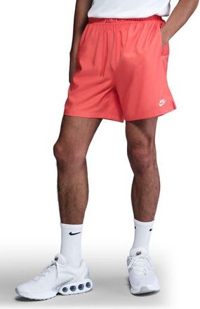 Nike Club Woven Flow Shorts in Magic Ember/White at Nordstrom, Size Medium