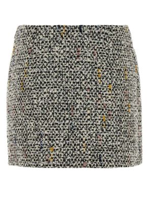 Alessandra Rich Whitemelangemulti Skirt