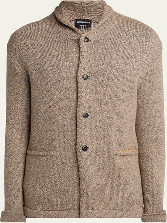 Giorgio Armani Mens Melange Cashmere Cotton Shawl Cardigan