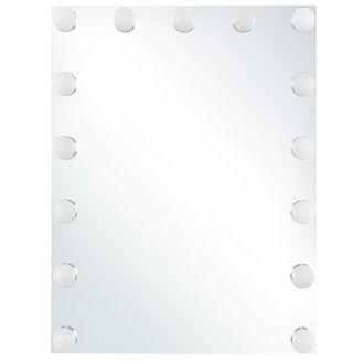 Beliani Beliani - Espejo De Tocador De Pared Con Led Blanco 40 X 50 Cm Rectangular Estilo Hollywood Lucenay