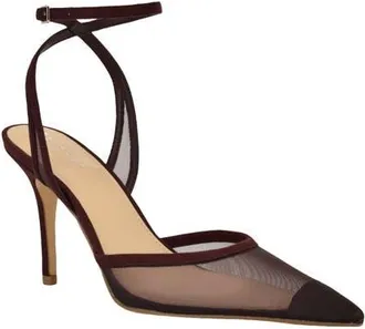 Calvin Klein Ozala Ankle Strap Pump in Dark Red Mesh at Nordstrom, Size 9.5