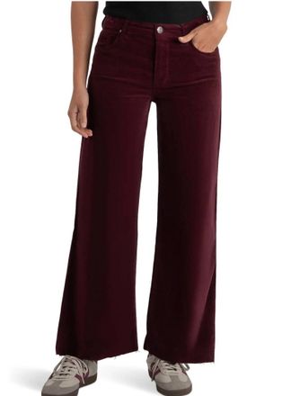 Kut from the Kloth Meg High Rise Fine Wale Corduroy Pants In Dark Plum