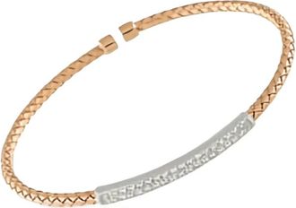 Luxury Bazaar 14kt diamanten geweven armband - Roze