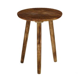 MiCa Decorations Mesa auxiliar pomante marr&oacute;n oscuro h46xb38xl38cm