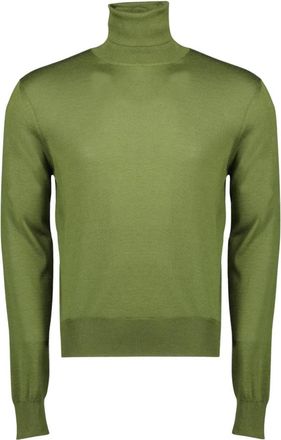Saint Laurent Groene Coltrui - Heren - Coltruien - Groen - XL - Wol - Truien & Vesten