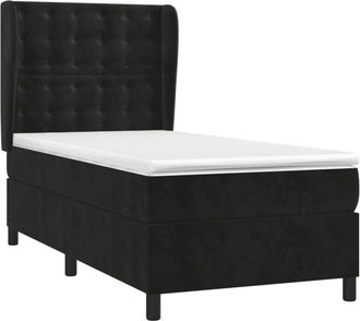 vidaXL Vidaxl - Cama Box Spring Con Colch&oacute;n Terciopelo Negro 90x200 Cm