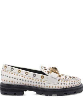 Kurt Geiger Mansion Stud embellished loafers - women - Rubber/Calf Leather/Calf Leather - 36.5 - Neutrals