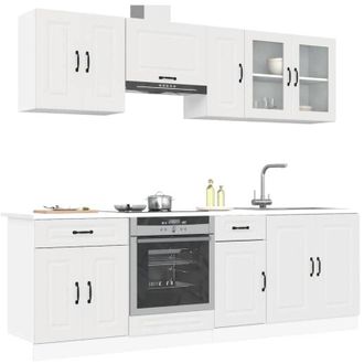 vidaXL Vidaxl - Set Mobili da Cucina 8 pz Kalmar Bianco Legno Multistrato