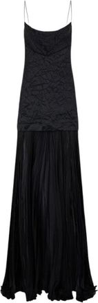 Roberto Cavalli Zijden slangenprint jurk met V-hals - Dames - Avondkleed - Zwart - S - Kleedjes