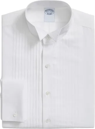 Brooks Brothers Camisa de Algod&oacute;n Ajustada sin Planchar con Cuello de Pajarita - Shirts - Hombre - Blanco - S
