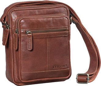 STILORD Lorenzo Small Mens Leather Crossbody Bag - Vintage Shoulder Messenger Handbag for 8-Inch Tablet Stylish Leather Satchel for Men with Adjustable Strap 