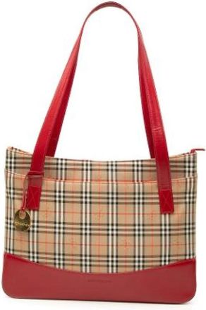 Burberry Pre-owned Haymarket Check Tote - Dames - Vintage Shopper - Veelkleurig - ONE Size - Leer - Vintage