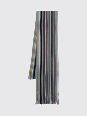Paul Smith Sciarpa in lana a righe multicolor con bordo sfrangiato