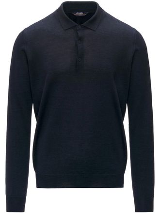 K-Way Rey Wool Silk Cashmere Long-Sleeve Polo Sweater