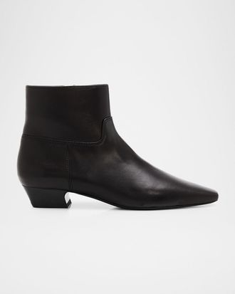 Stuart Weitzman Stassi Leather Zip Ankle Boots