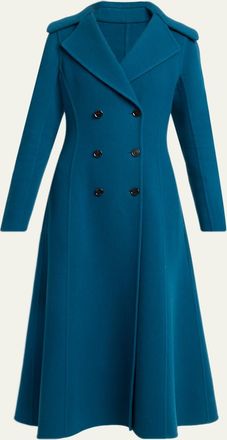 Alaia Double-Breasted Wool Long Princess Coat
