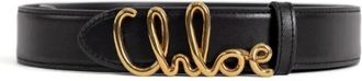 Chlo&eacute; Iconic Leather Belt - Dames - Riemen - Zwart - L - Leer - Accessoires